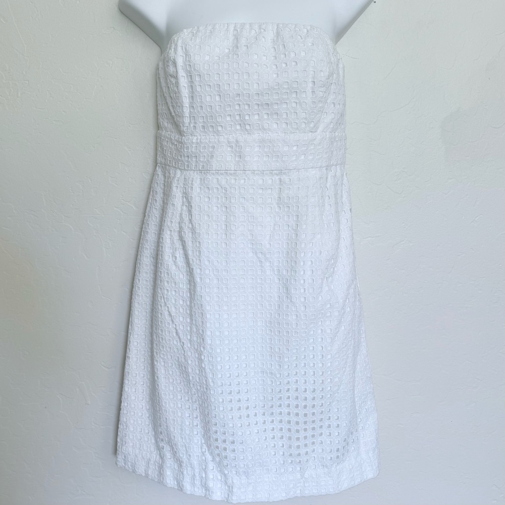 Vineyard Vines Strapless White Eyelet Dress Size 4
